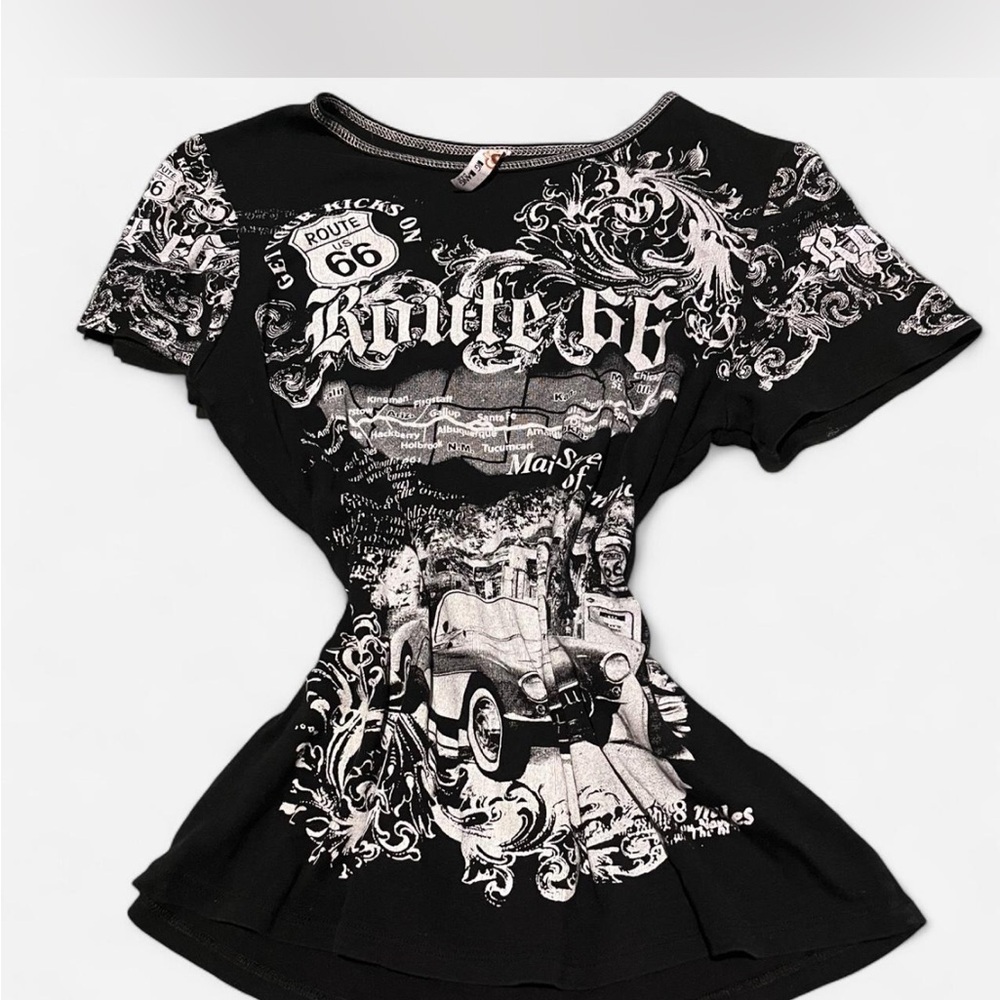 Black Route 66 Graphic Tee